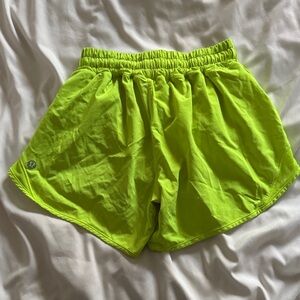 Lululemon Neon Green Women's Athletic Shorts - Lightweight Running Shorts